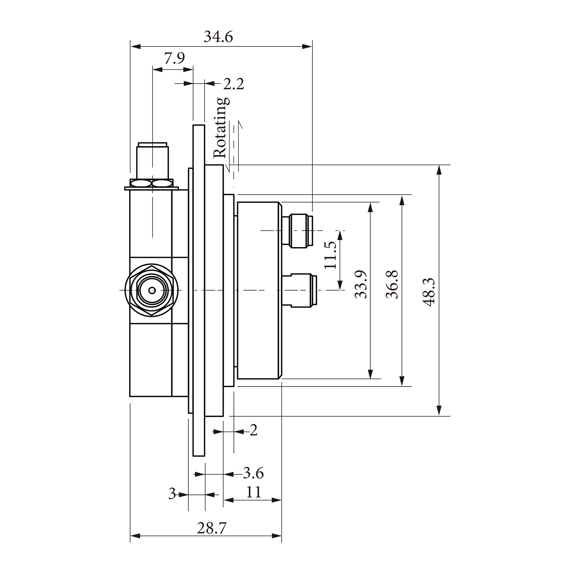 ˫·��ת��ŦRJ518236 1CH��19.4 to 21.2 GHz 2CH��29.1 to 31 GHz 2.92����